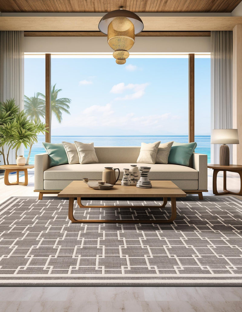 Metro Heights Collection Area Rug -  Ellis Square Gray  lifestyle 30