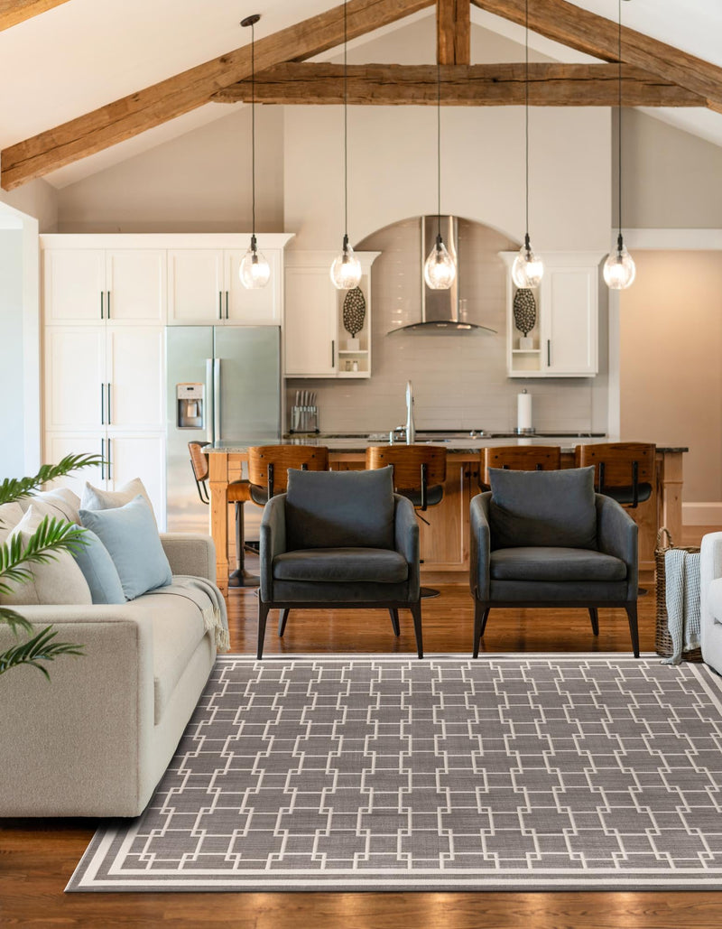 Metro Heights Collection Area Rug -  Ellis Square Gray  lifestyle 33