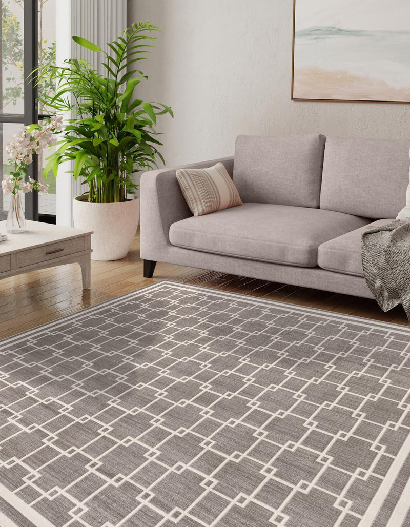 Metro Heights Collection Area Rug -  Ellis Square Gray  lifestyle 36