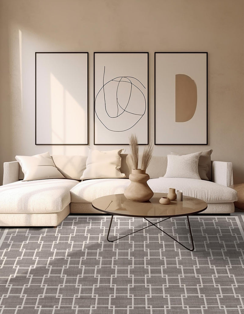 Metro Heights Collection Area Rug -  Ellis Square Gray  lifestyle 42