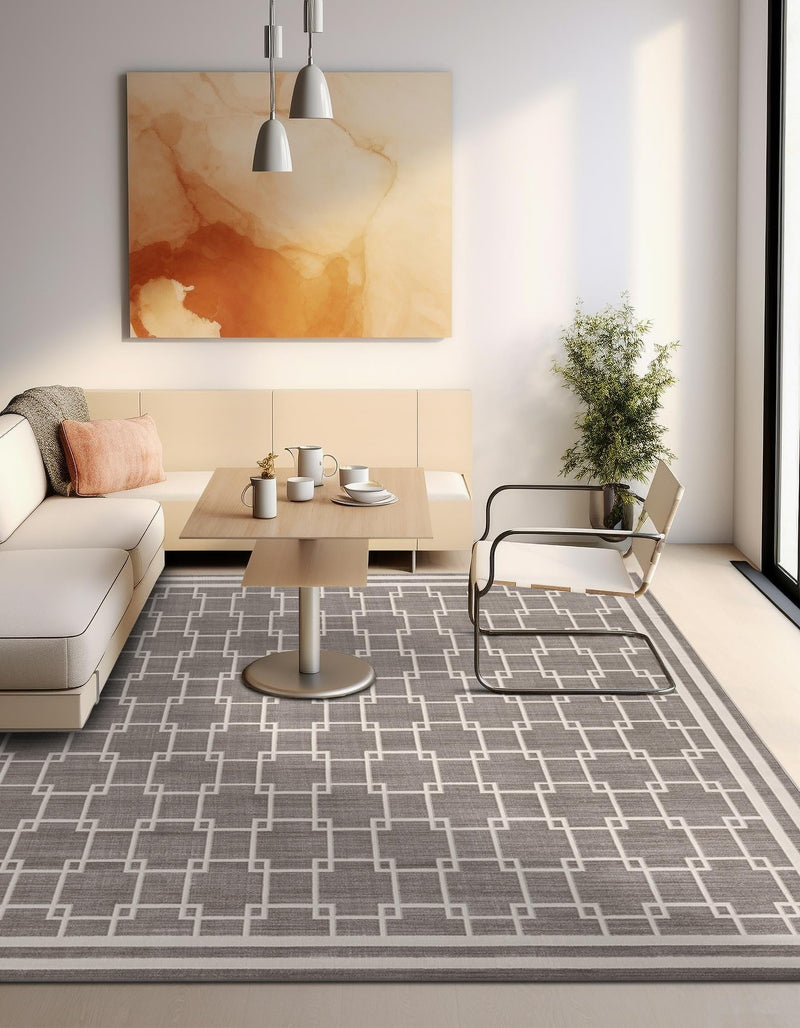 Metro Heights Collection Area Rug -  Ellis Square Gray  lifestyle 45