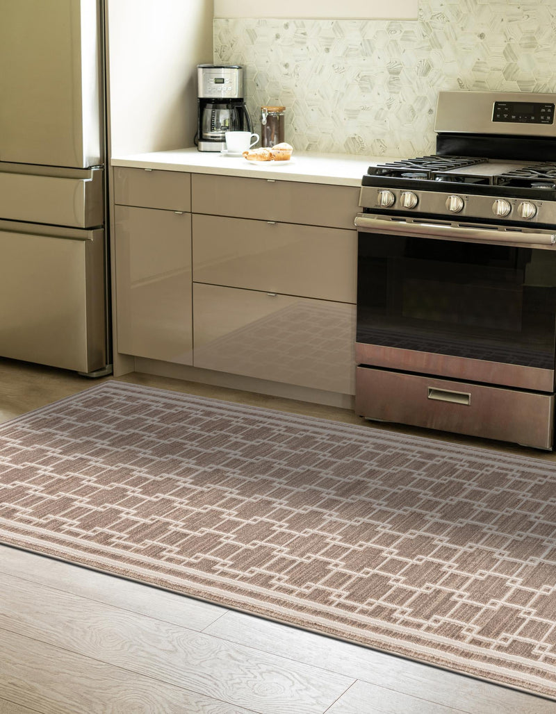 Metro Heights Collection Area Rug -  Wall Runner Beige  lifestyle 44