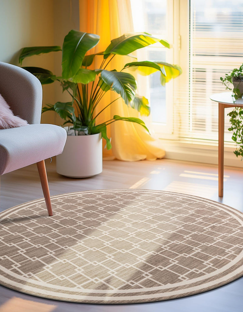 Metro Heights Collection Area Rug -  Wall Round Beige  lifestyle 43