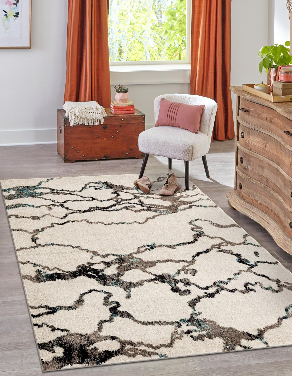 Brighton Terrace Collection Area Rug -  Aldrington Rectangle Ivory  lifestyle 3