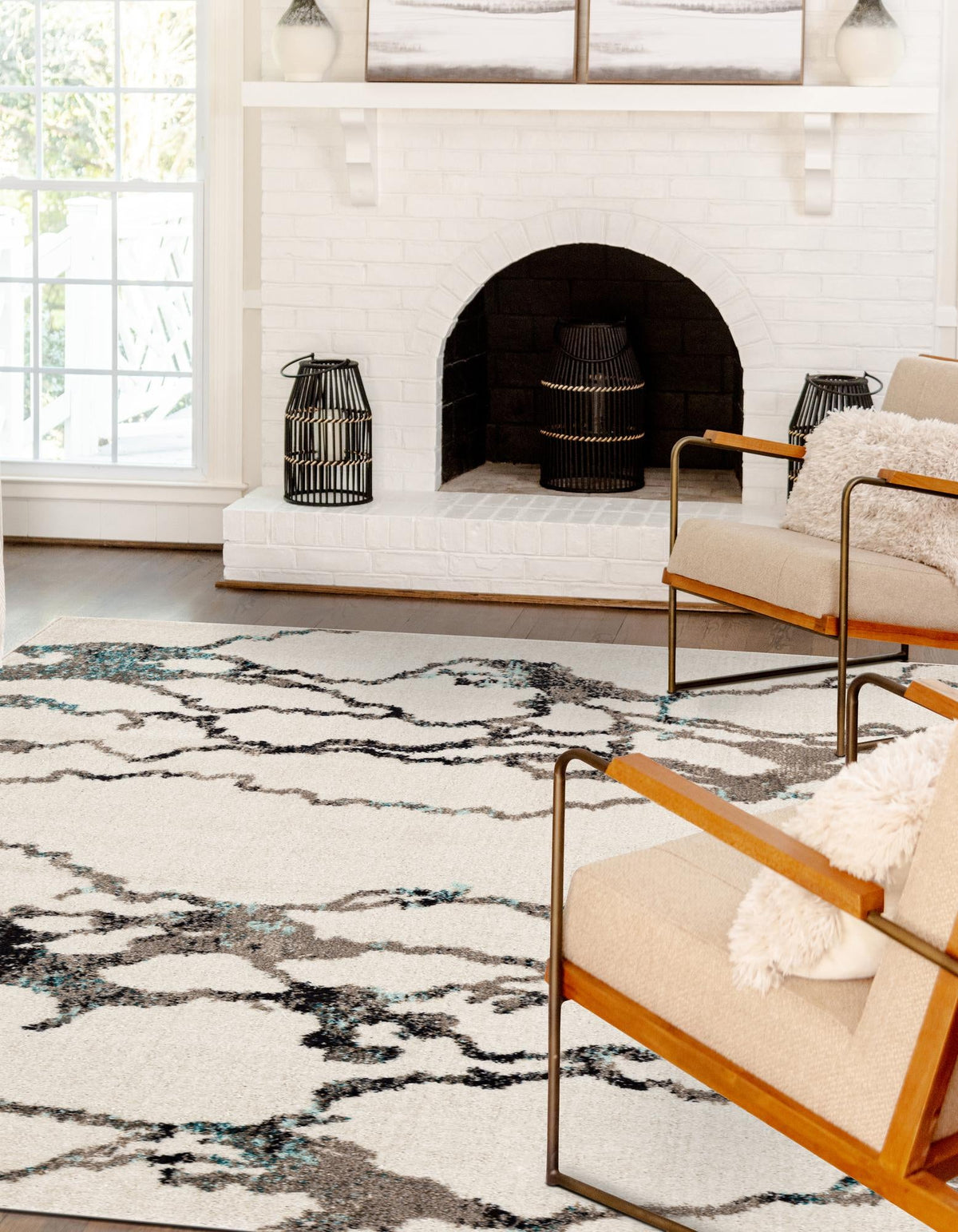 Brighton Terrace Collection Area Rug -  Aldrington Rectangle Ivory  lifestyle 9