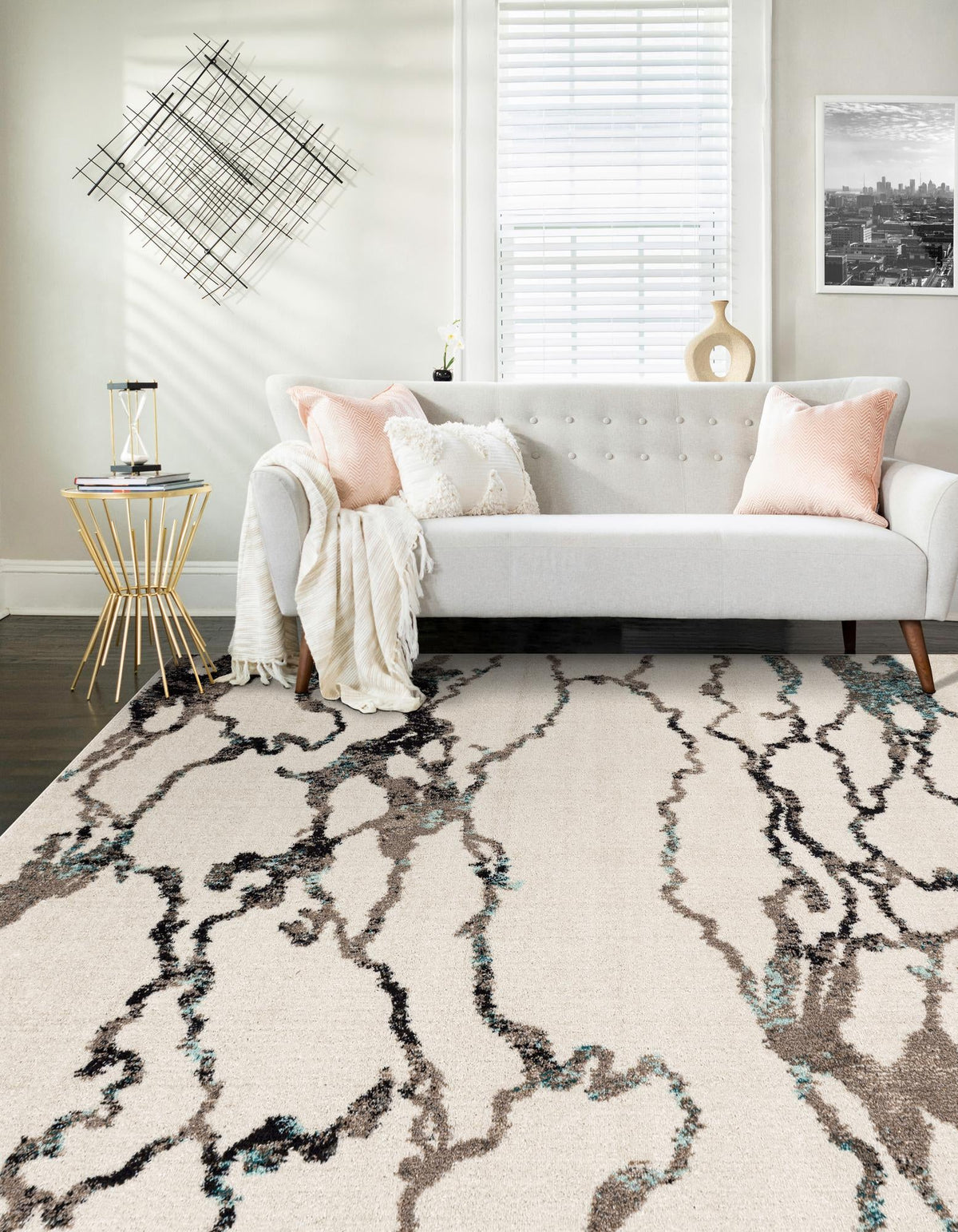Brighton Terrace Collection Area Rug -  Aldrington Rectangle Ivory  lifestyle 11