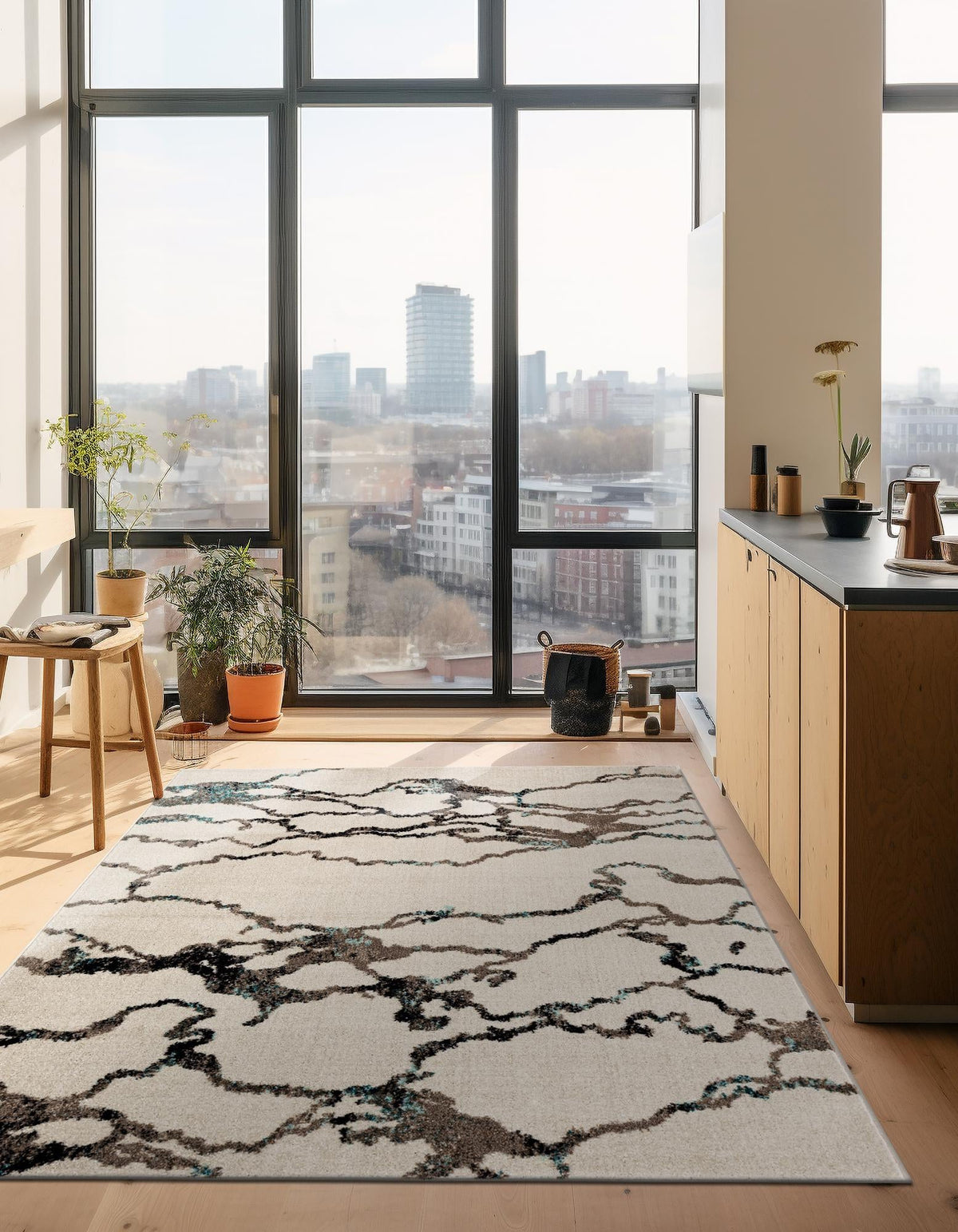 Brighton Terrace Collection Area Rug -  Aldrington Rectangle Ivory  lifestyle 15