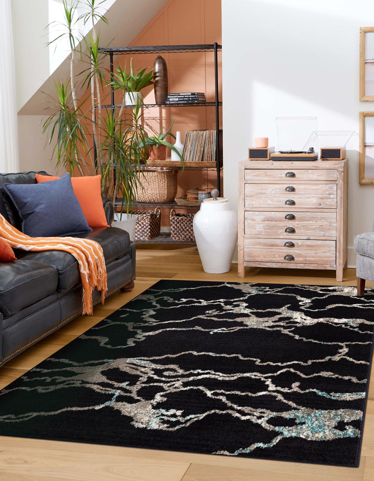 Brighton Terrace Collection Area Rug -  Aldrington Rectangle Navy Blue  lifestyle 4