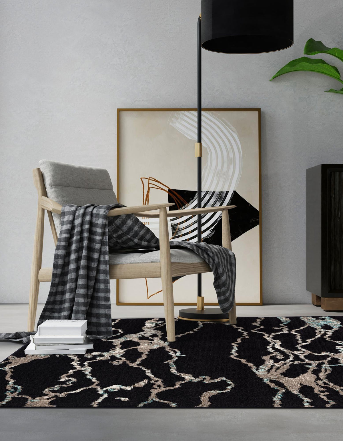 Brighton Terrace Collection Area Rug -  Aldrington Rectangle Navy Blue  lifestyle 6