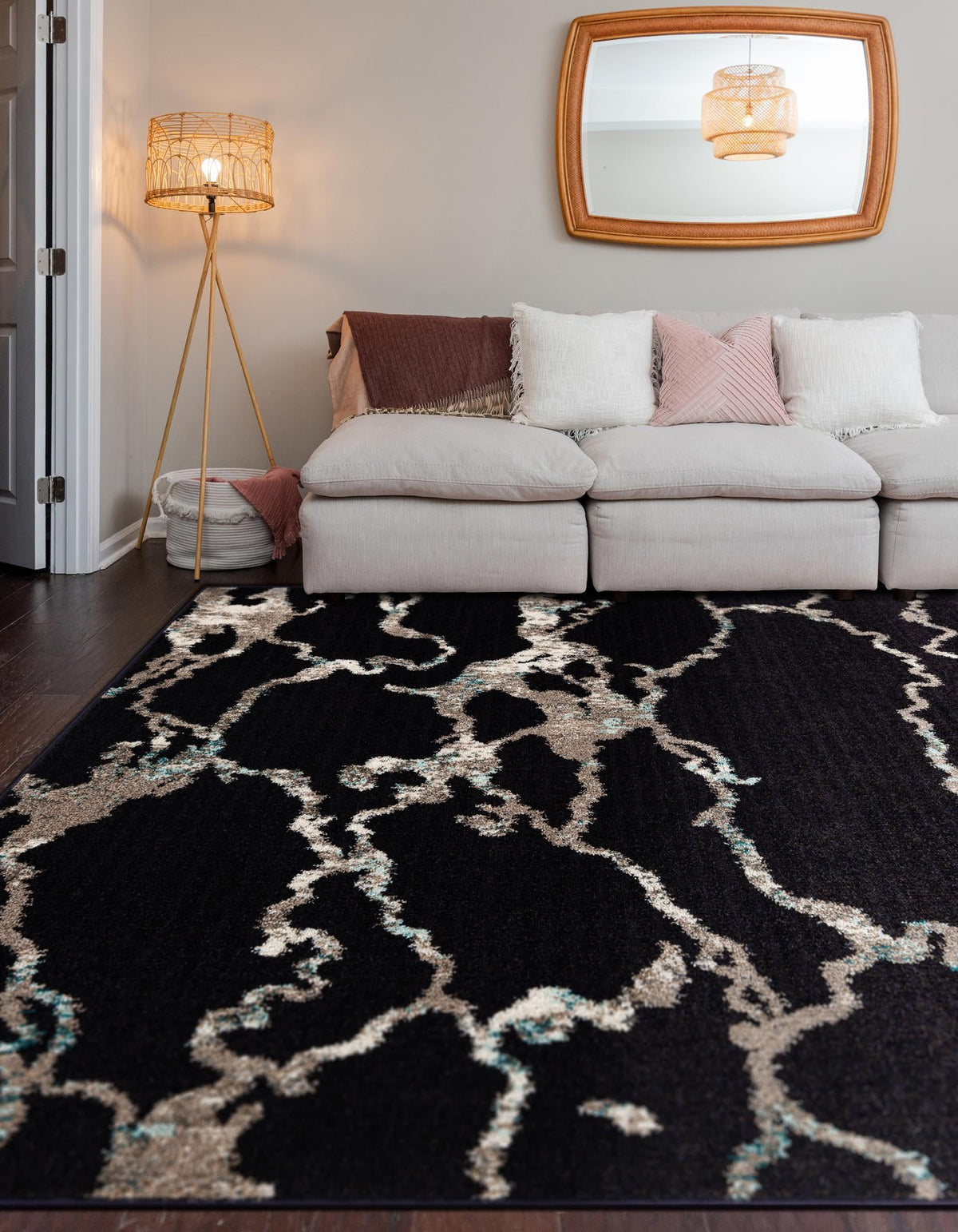 Brighton Terrace Collection Area Rug -  Aldrington Rectangle Navy Blue  lifestyle 10