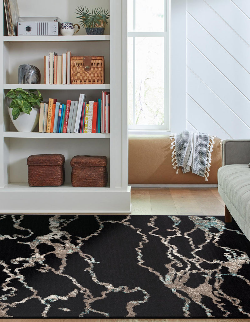 Brighton Terrace Collection Area Rug -  Aldrington Rectangle Navy Blue  lifestyle 22
