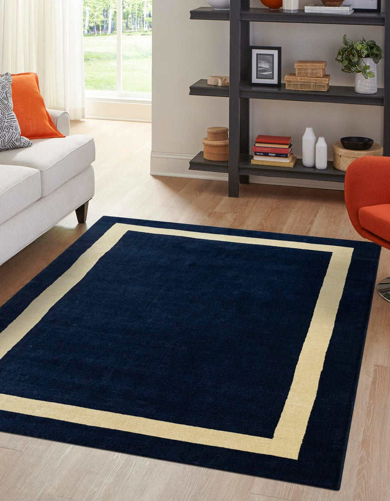 Zara Hills Wool Collection Area Rug - Glenway Rectangle Cobalt Blue  lifestyle 5