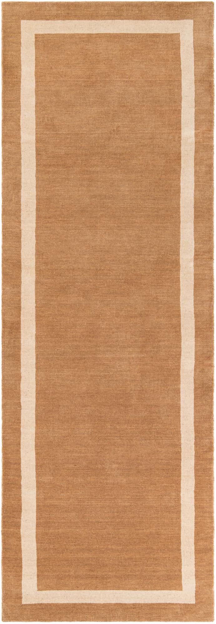 Savannah Borders Wool Collection Area Rug - Chatham Runner Latte Brown  lifestyle 127
