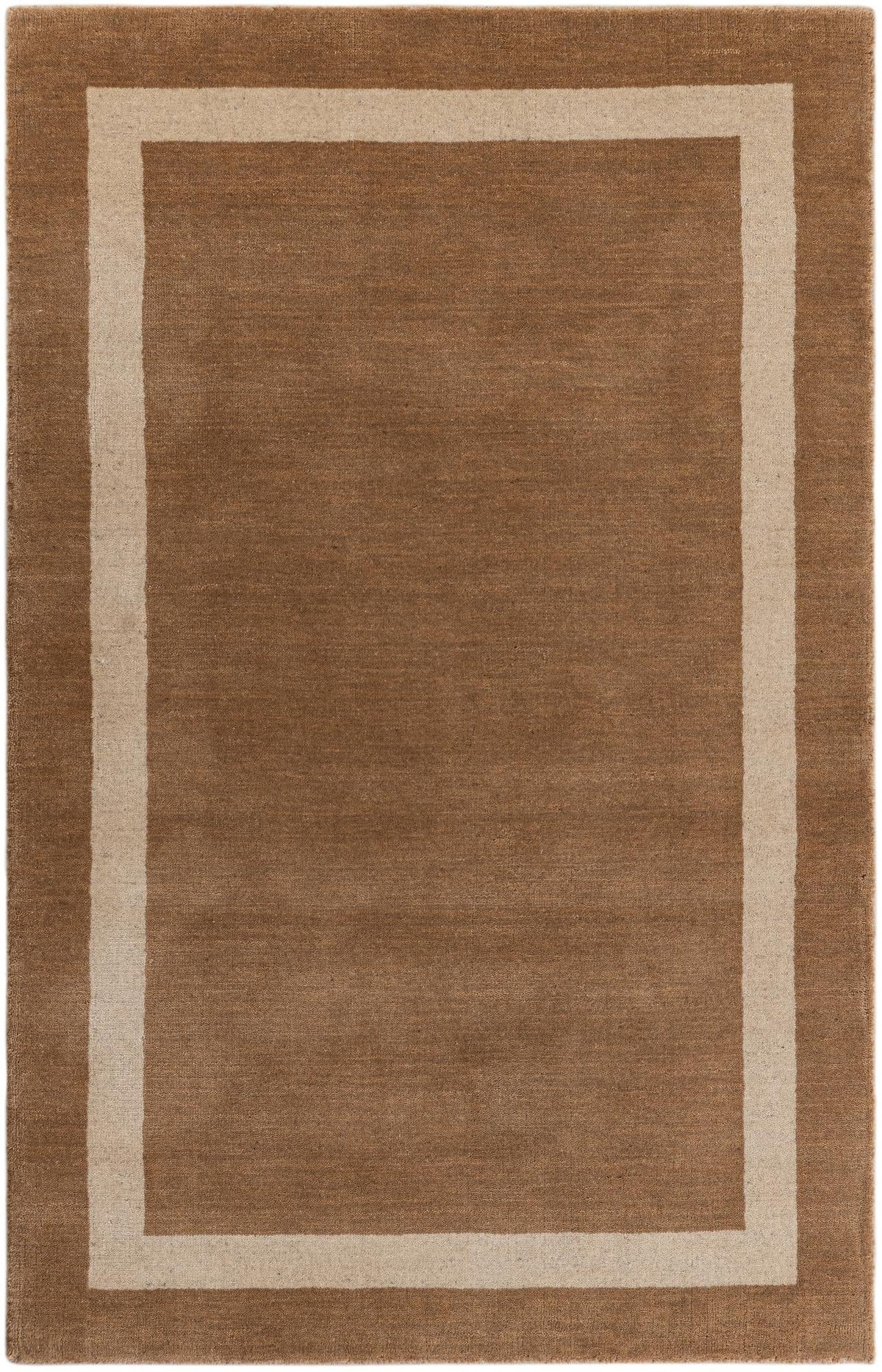 Savannah Borders Wool Collection Area Rug - Chatham Rectangle Latte Brown  lifestyle 3
