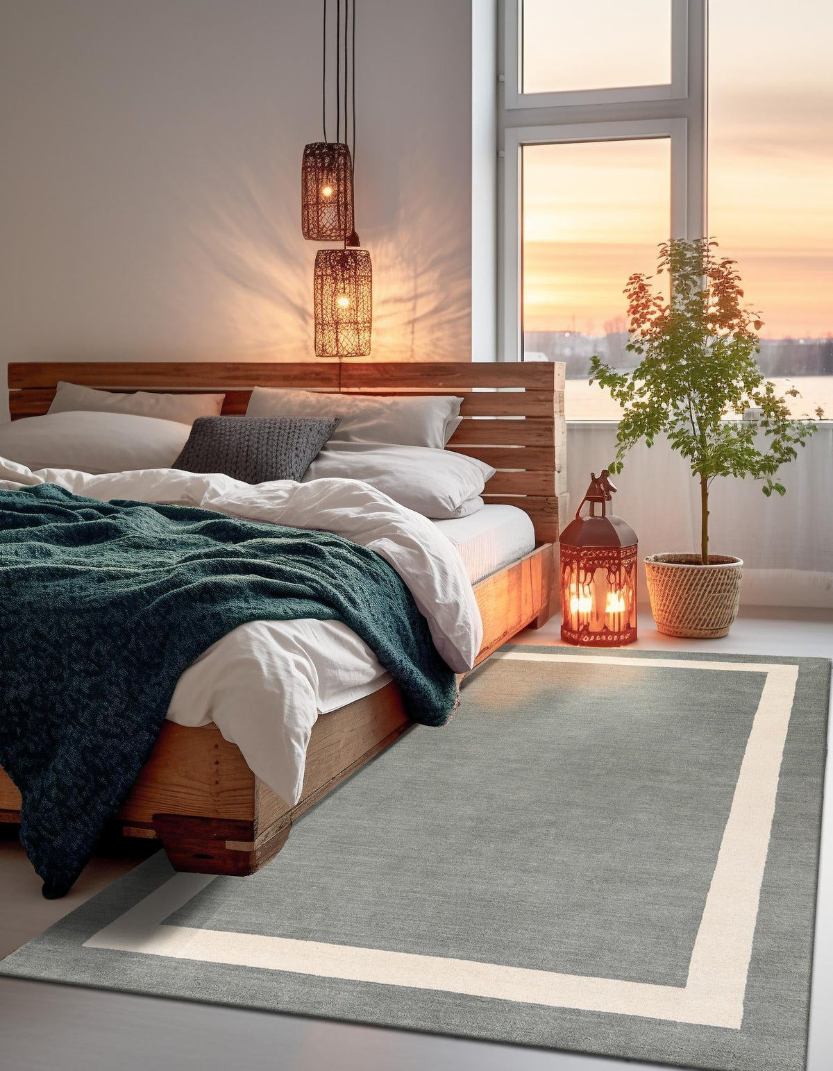 Zara Hills Wool Collection Area Rug - Glenway Rectangle Earl Gray  lifestyle 5