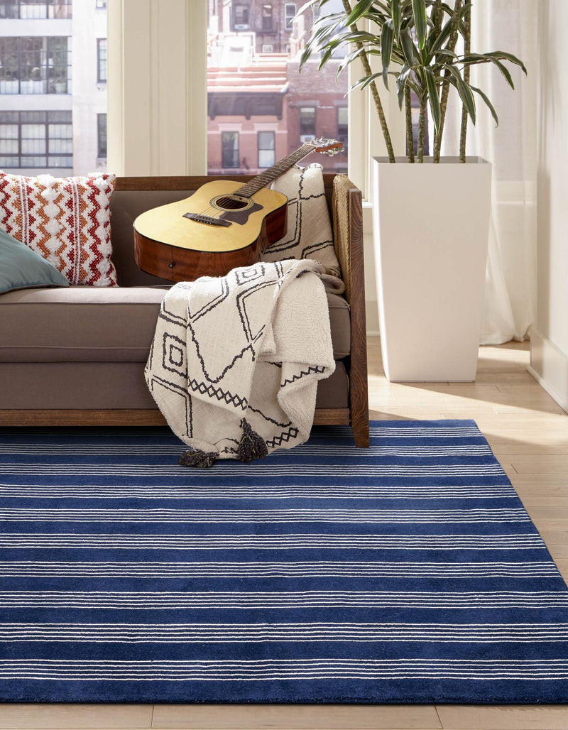 Zara Hills Wool Collection Area Rug - Savannah Rectangle Cobalt Blue  lifestyle 10