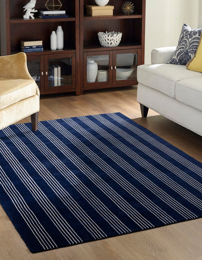Zara Hills Wool Collection Area Rug - Savannah Rectangle Cobalt Blue  lifestyle 16