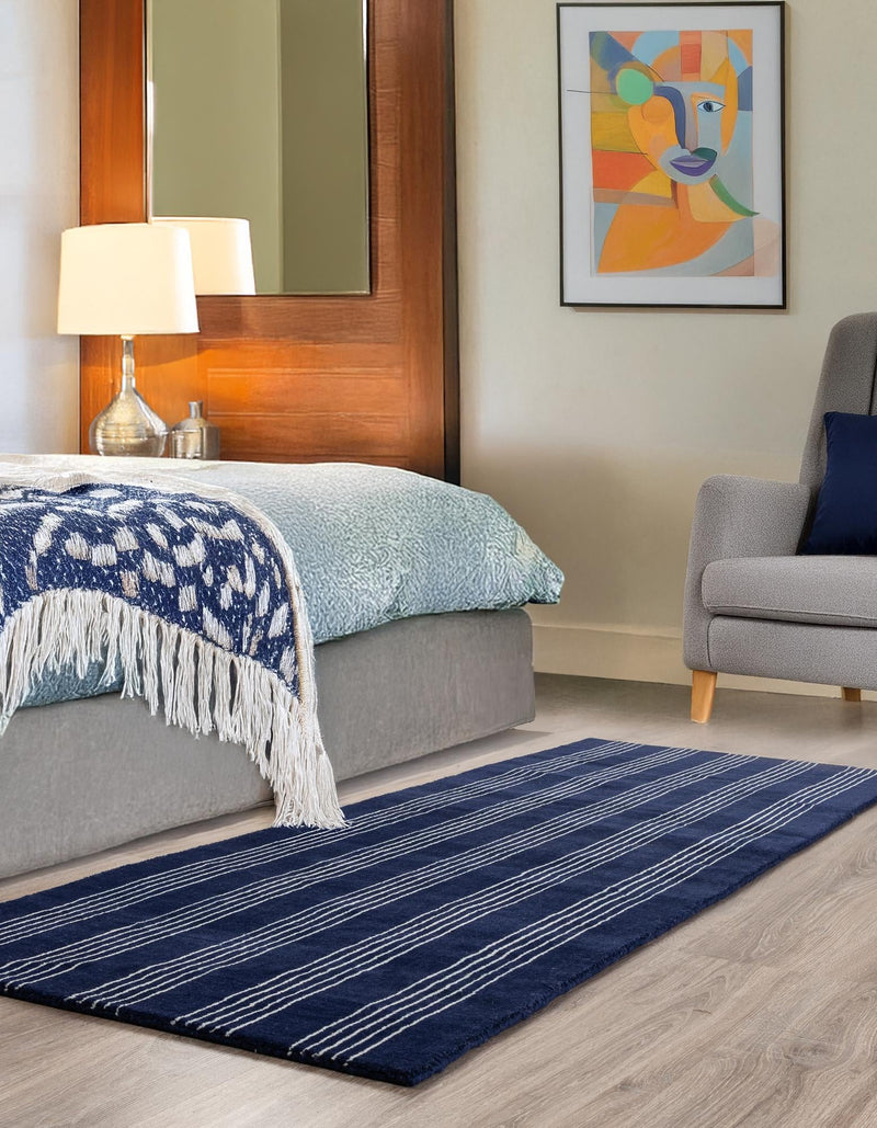 Zara Hills Wool Collection Area Rug - Savannah Runner Cobalt Blue  lifestyle 16