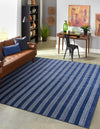 Zara Hills Wool Collection Area Rug - Savannah Square Cobalt Blue  lifestyle 22
