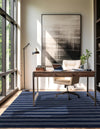 Zara Hills Wool Collection Area Rug - Savannah Square Cobalt Blue  lifestyle 29