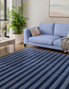 Zara Hills Wool Collection Area Rug - Savannah Square Cobalt Blue  lifestyle 36