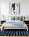 Zara Hills Wool Collection Area Rug - Savannah Square Cobalt Blue  lifestyle 50