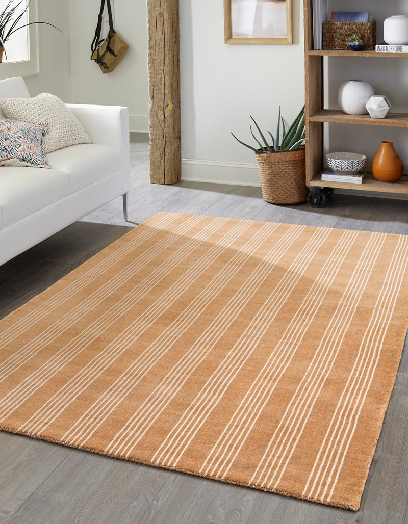 Zara Hills Wool Collection Area Rug - Savannah Rectangle Latte Brown  lifestyle 3