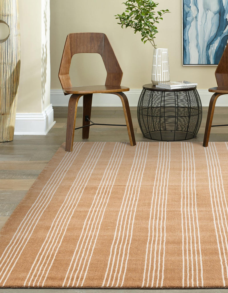 Zara Hills Wool Collection Area Rug - Savannah Rectangle Latte Brown  lifestyle 8