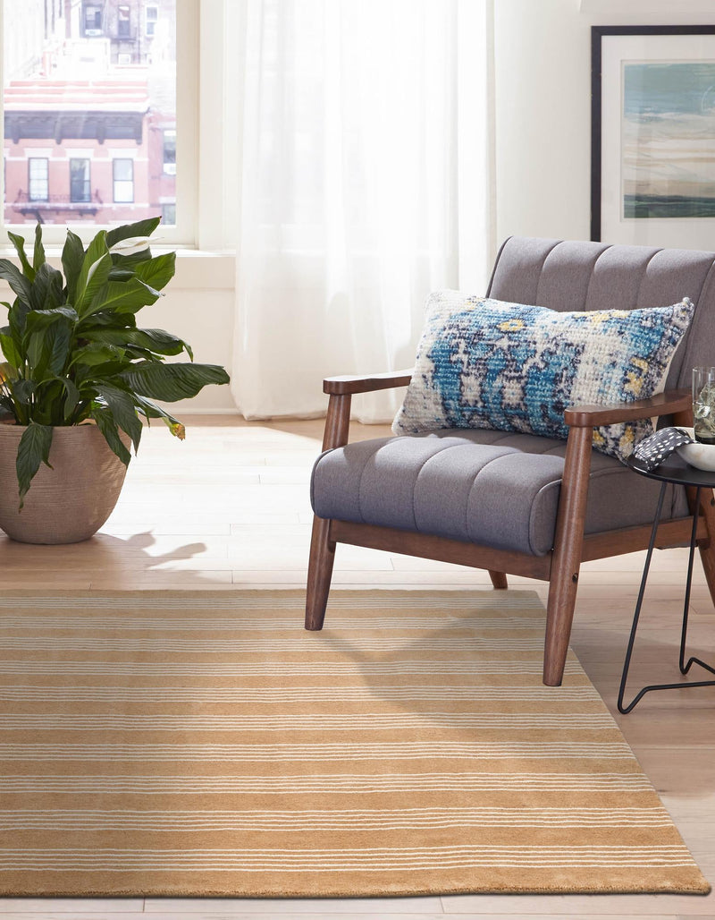 Zara Hills Wool Collection Area Rug - Savannah Rectangle Latte Brown  lifestyle 17