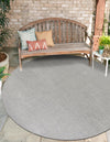 Jill Zarin Malibu Sands Outdoor Collection Area Rug - Pebble (Silver Stars) Round Silver Stars  lifestyle 8