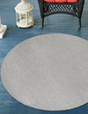 Jill Zarin Malibu Sands Outdoor Collection Area Rug - Pebble (Silver Stars) Round Silver Stars  lifestyle 12