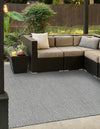 Jill Zarin Malibu Sands Outdoor Collection Area Rug - Pebble (Silver Stars) Square Silver Stars  lifestyle 11