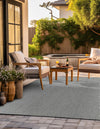 Jill Zarin Malibu Sands Outdoor Collection Area Rug - Pebble (Silver Stars) Square Silver Stars  lifestyle 15