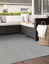 Jill Zarin Malibu Sands Outdoor Collection Area Rug - Pebble (Silver Stars) Square Silver Stars  lifestyle 17
