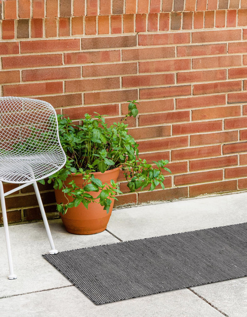 Jill Zarin Malibu Sands Outdoor Collection Area Rug - Pebble (Black Sky) Runner Black Sky  lifestyle 5