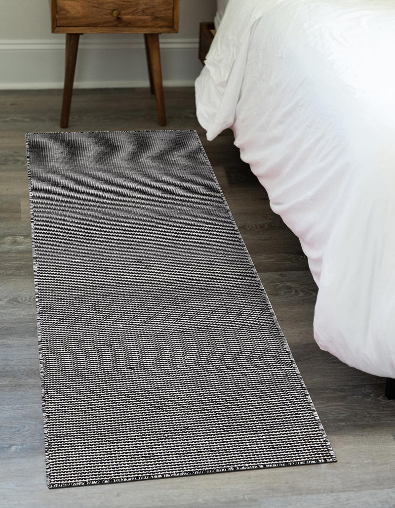 Jill Zarin Malibu Sands Outdoor Collection Area Rug - Pebble (Black Sky) Runner Black Sky  lifestyle 6