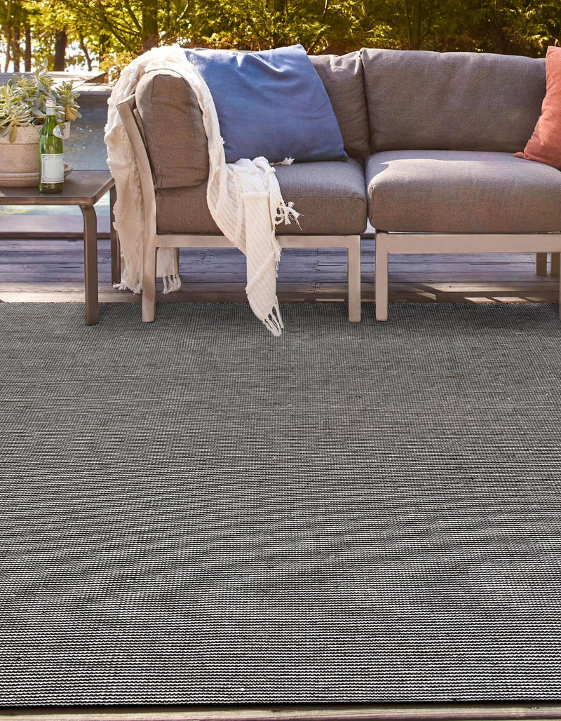 Jill Zarin Malibu Sands Outdoor Collection Area Rug - Pebble (Black Sky) Square Black Sky  lifestyle 6