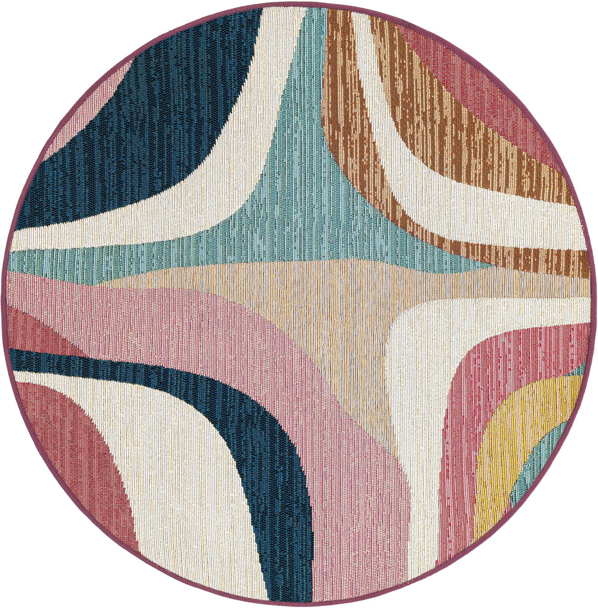 Urban Terrace Collection Area Rug - Venice Round Multi  lifestyle 39