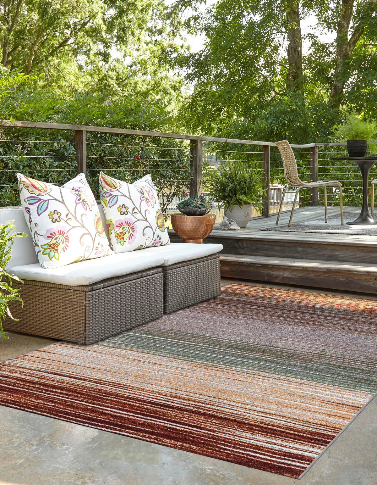 Urban Terrace Collection Area Rug -  Corsica Rectangle Multi  lifestyle 3