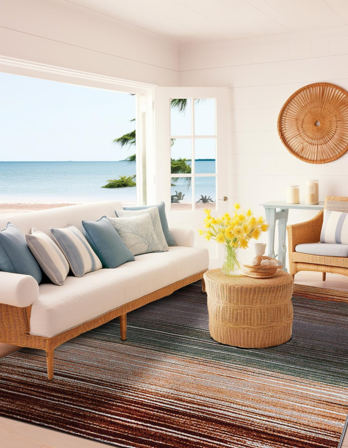 Urban Terrace Collection Area Rug -  Corsica Rectangle Multi  lifestyle 4