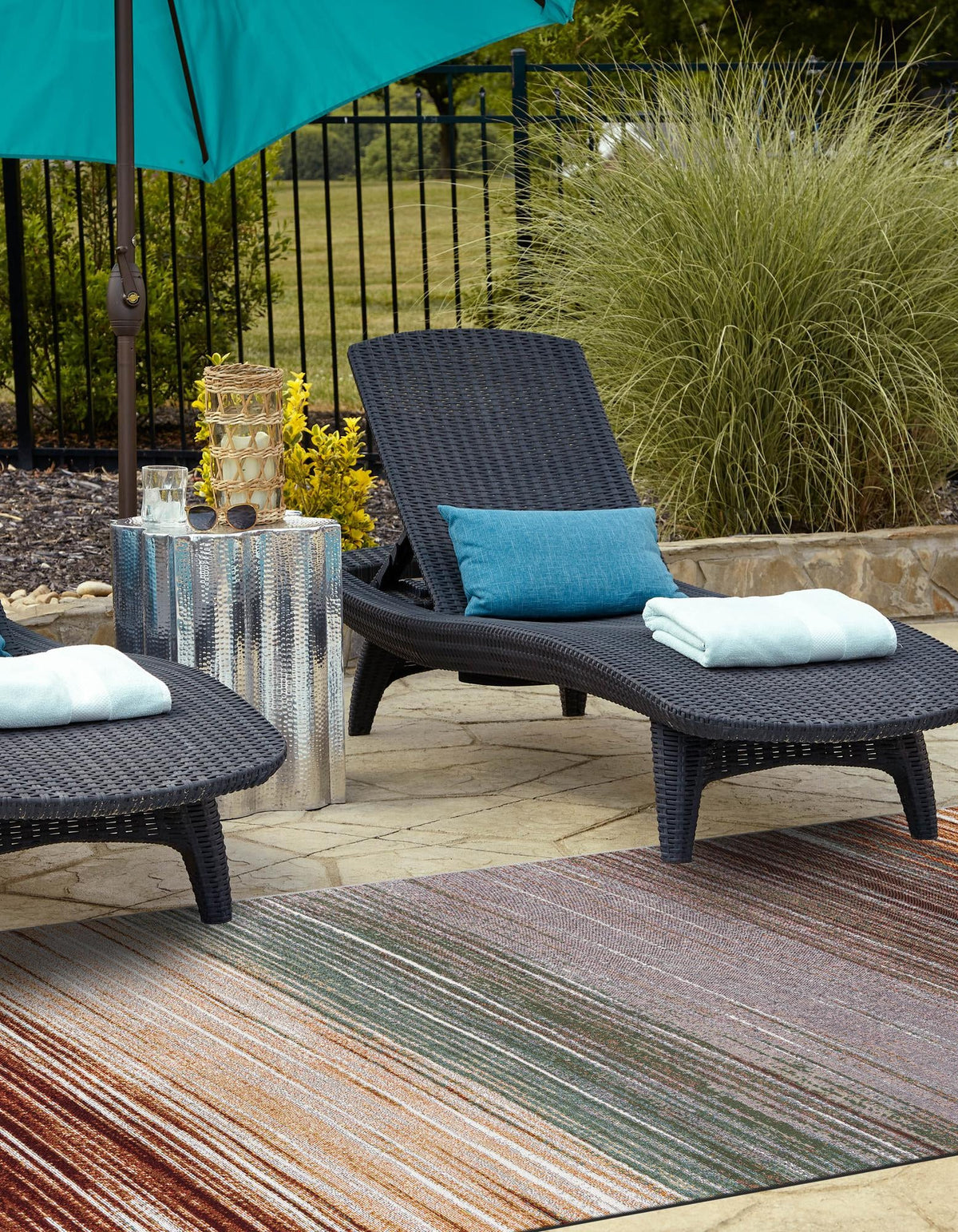 Urban Terrace Collection Area Rug -  Corsica Rectangle Multi  lifestyle 5