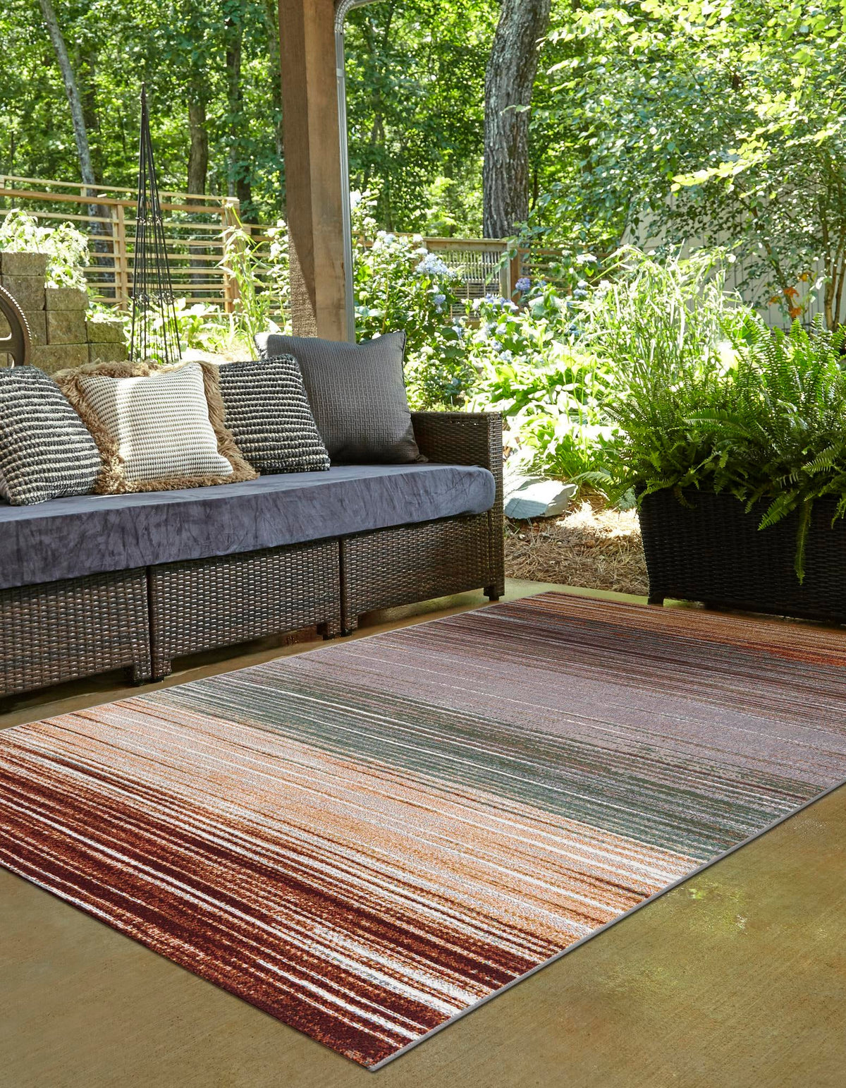 Urban Terrace Collection Area Rug -  Corsica Rectangle Multi  lifestyle 7