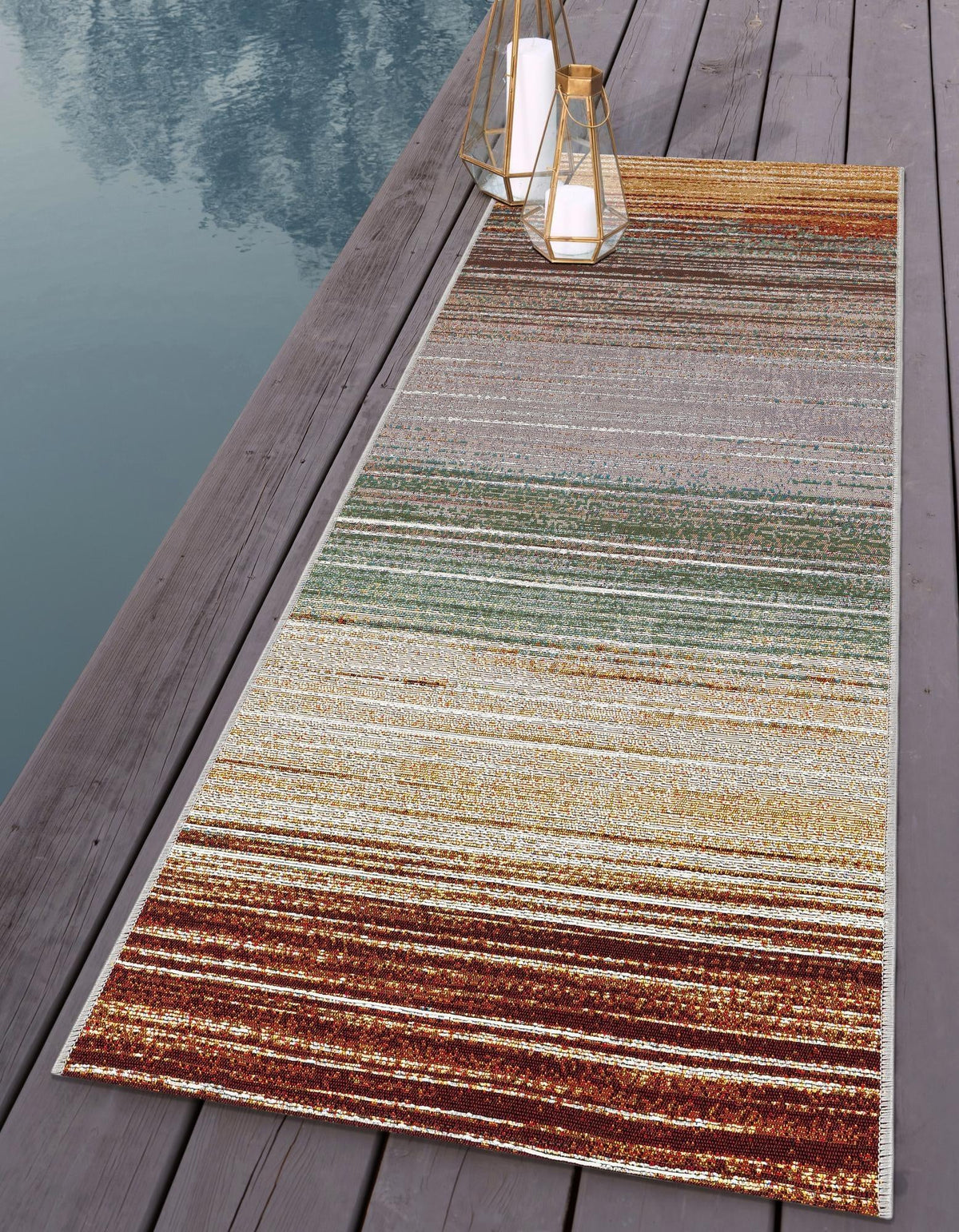 Urban Terrace Collection Area Rug -  Corsica Runner Multi  lifestyle 39