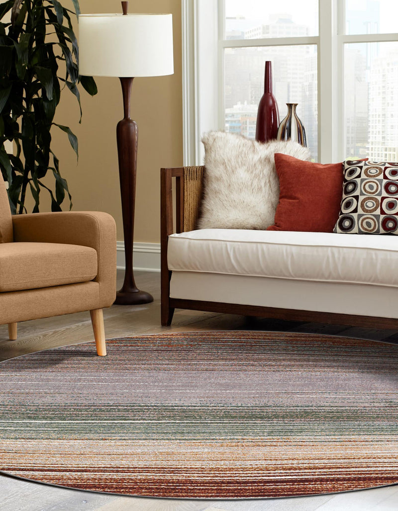 Urban Terrace Collection Area Rug -  Corsica Round Multi  lifestyle 14