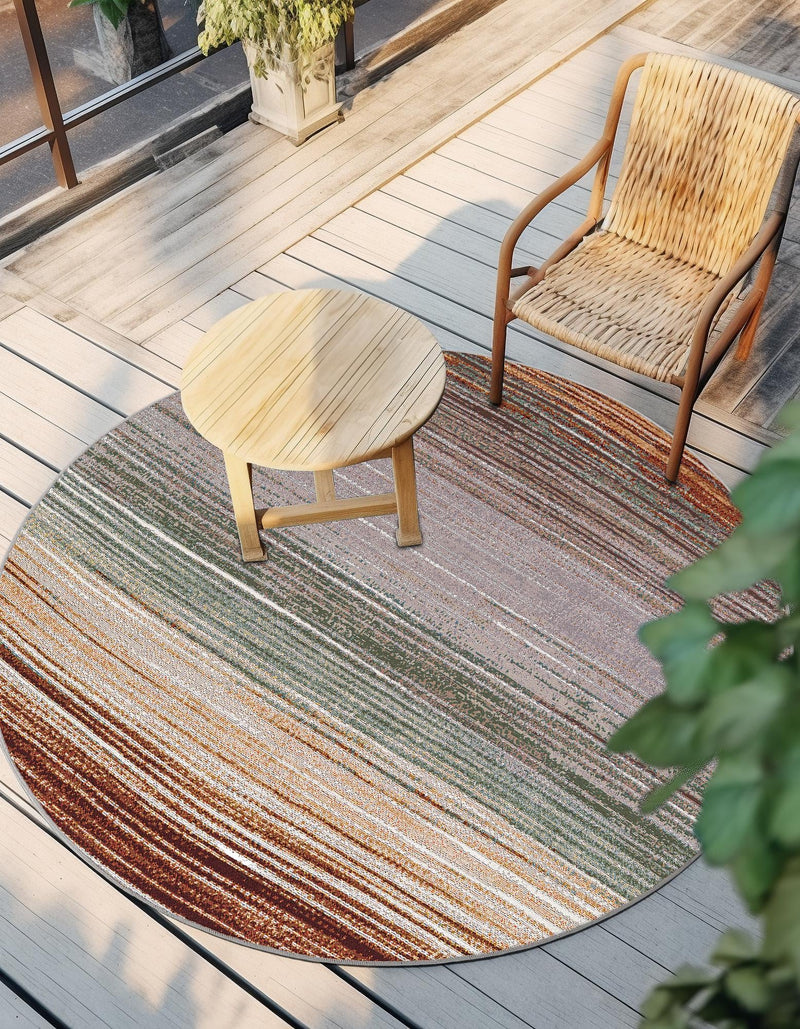 Urban Terrace Collection Area Rug -  Corsica Round Multi  lifestyle 20