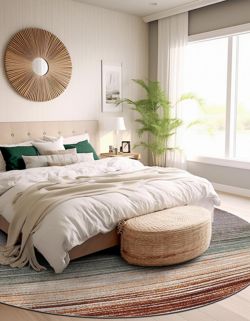 Urban Terrace Collection Area Rug -  Corsica Round Multi  lifestyle 26