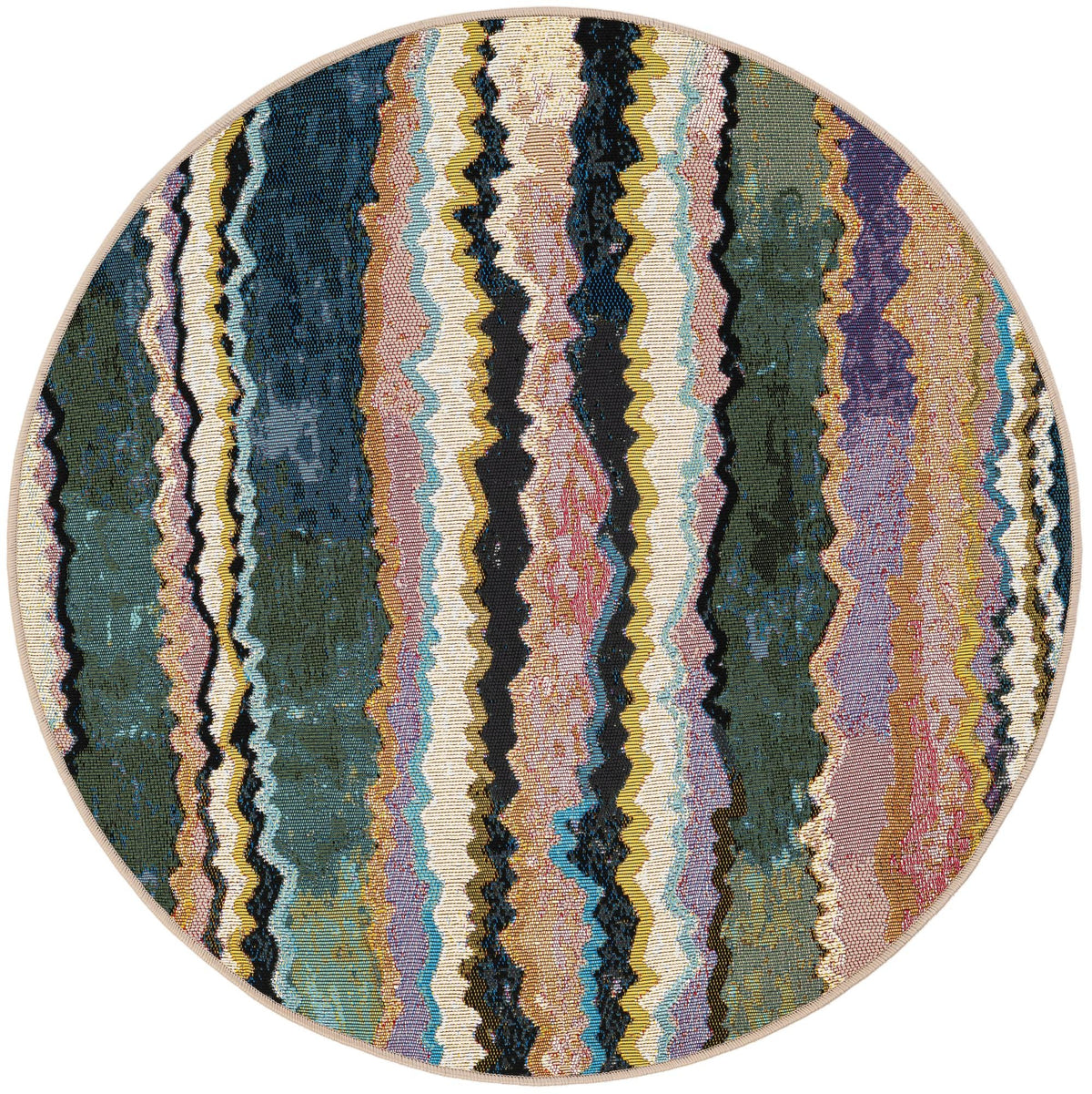 Urban Terrace Collection Area Rug -  Capri Round Multi  lifestyle 35