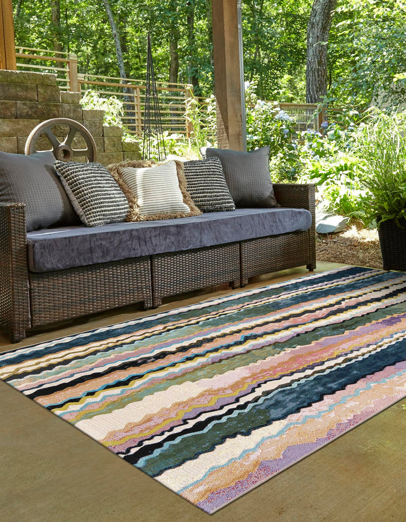 Urban Terrace Collection Area Rug -  Capri Rectangle Multi  lifestyle 3