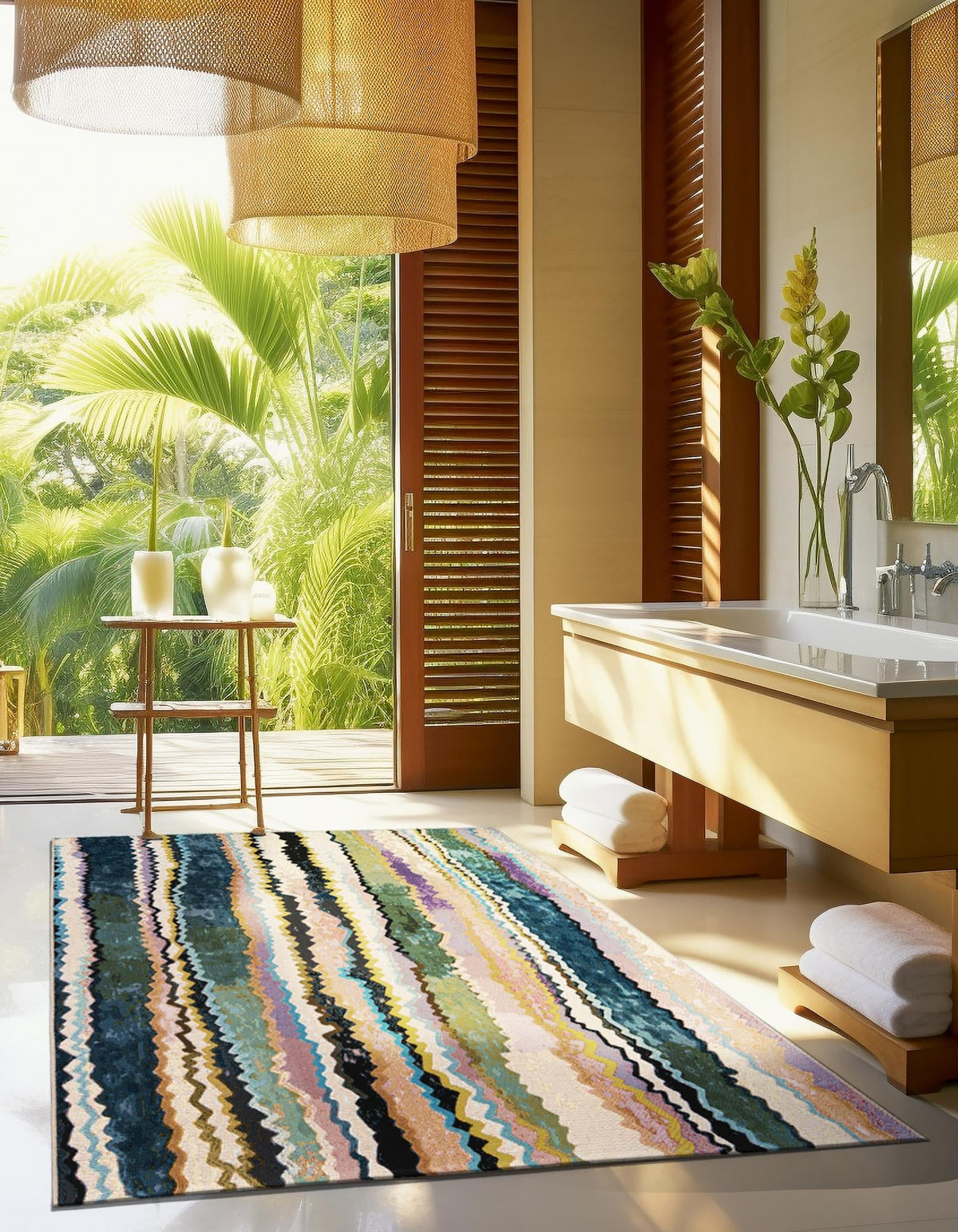 Urban Terrace Collection Area Rug -  Capri Rectangle Multi  lifestyle 4