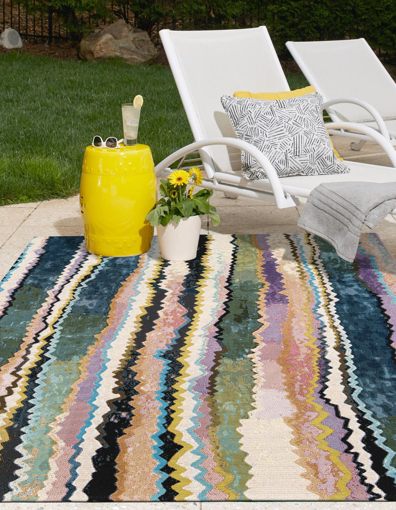 Urban Terrace Collection Area Rug -  Capri Rectangle Multi  lifestyle 5